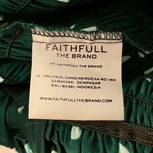 Faithfull the Brand Del Mar Dress Linnea Dot Green Resort Smocked Mini Dress 4 S - Picture 6 of 10